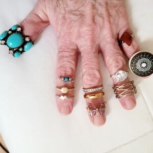 Costume Jewelry Rings 925 Lot Of 11